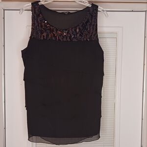 Elegant Black Sequin Top
